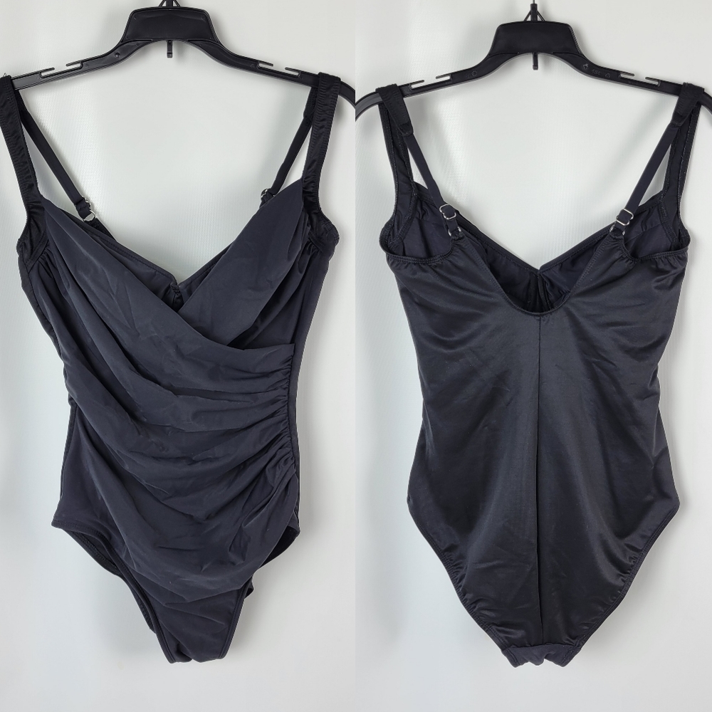 MIRACLESUIT Black One Piece Swimsuit Sz 4/6 - Picture 2 of 11